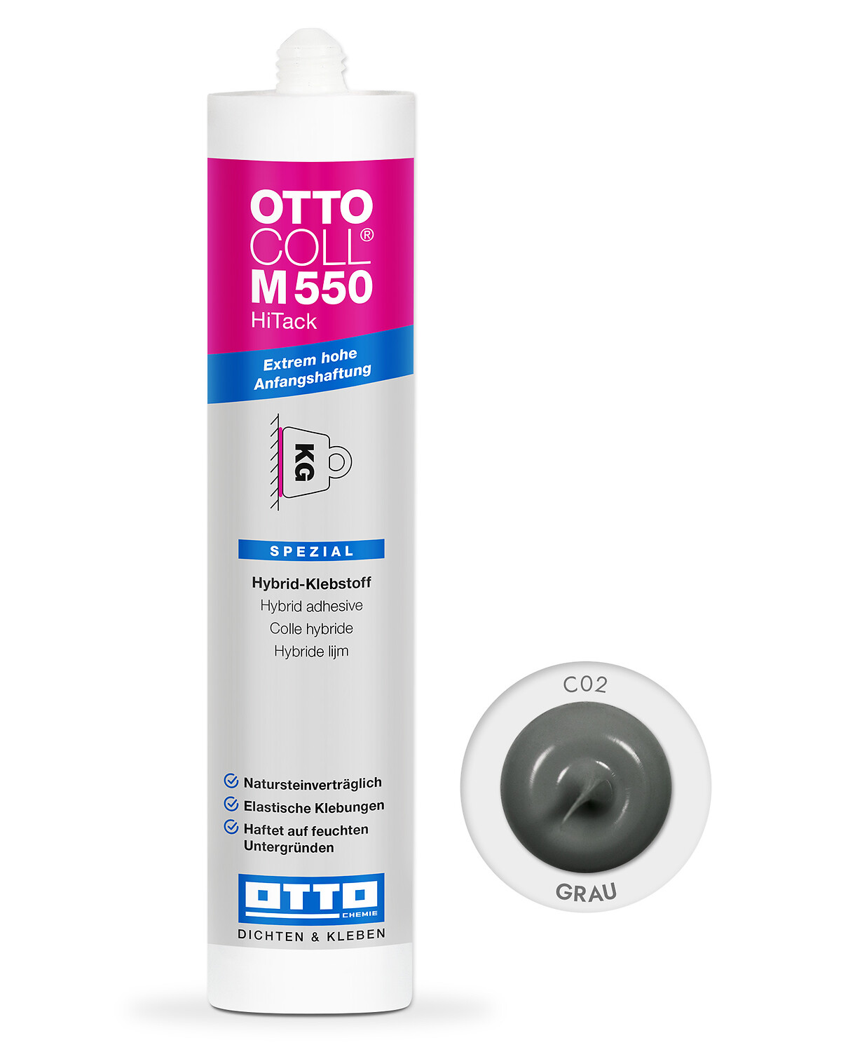 OTTOCOLL® M 550 HiTack - Hybrid-Klebstoff mit extrem hoher Anfangshaftung