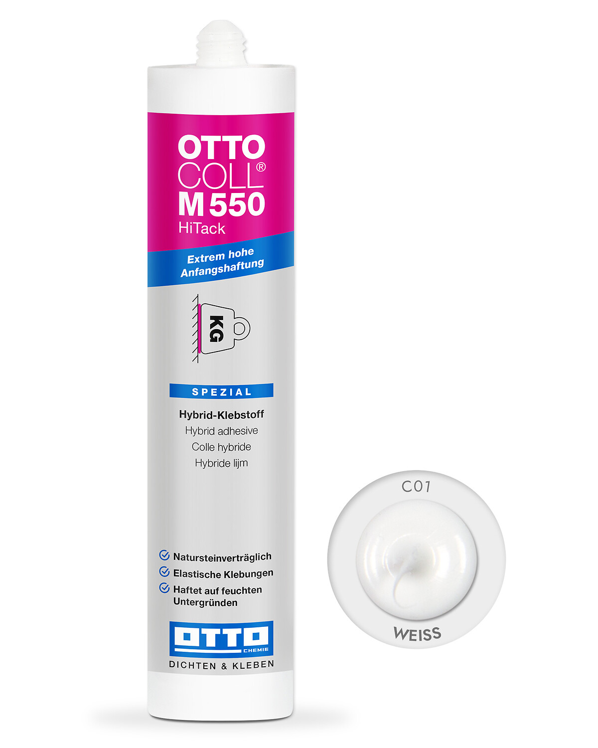 OTTOCOLL® M 550 HiTack - Hybrid-Klebstoff mit extrem hoher Anfangshaftung