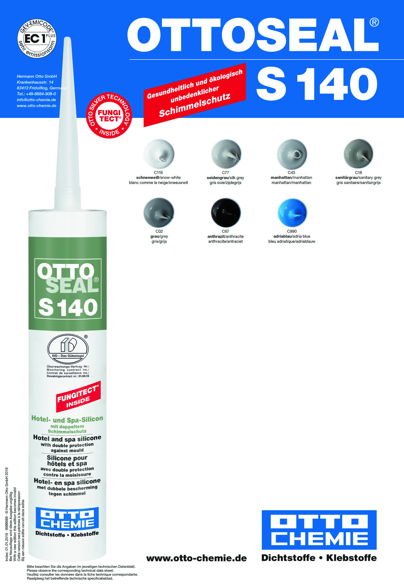 Farbtafel-OTTOSEAL-S140-19x25cm-9999989 Farbtafel Ottoseal S 140