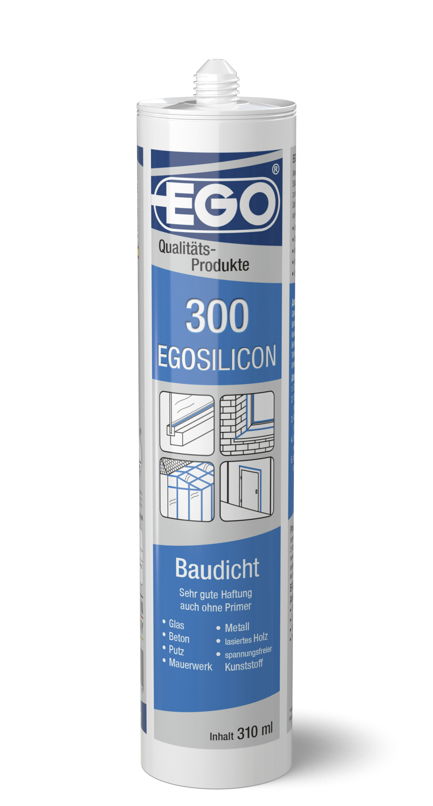 EGOSILICON_300 Bild EGOSILICON 300 Neutralsilikon Kartusche 310 ml