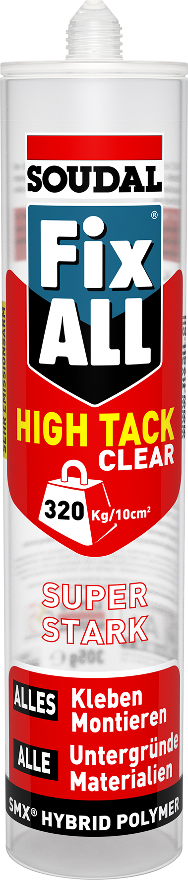 Fix-all-High-Tack-Clear_290ml_HR Soudal Fix ALL® High Tack Clear 305 g - Der transparente Hochleistungs-Montagekleber