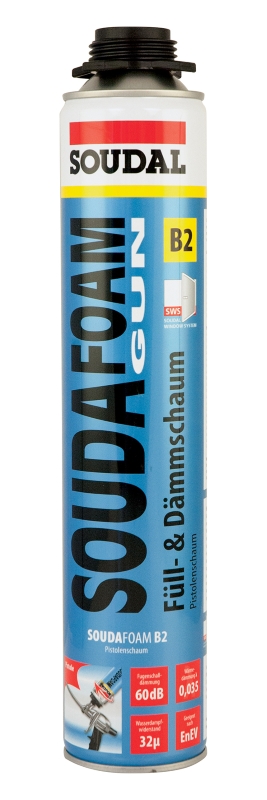 B2SoudafoamGun_Full-Dammschaum_750ml Bild Soudal Soudafoam B2 Pistolenschaum 750 ml